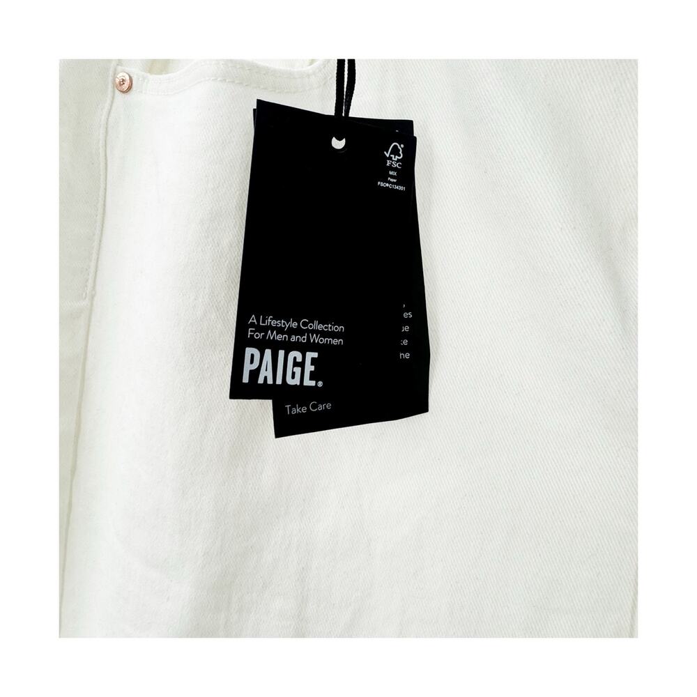 Paige Cindy High Rise Straight Leg Jeans Tonal Ecru White Size 33 NWT - Picture 11 of 12